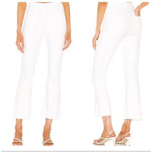 (26)‎ $218 MOTHER The Hustler Ankle Fray Hopscotch White